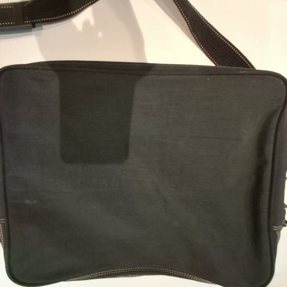 Vintage 90s Rare Guess Black Canvas Book Bag/Laptop Shoulder Bag OS - Picture 4 of 15